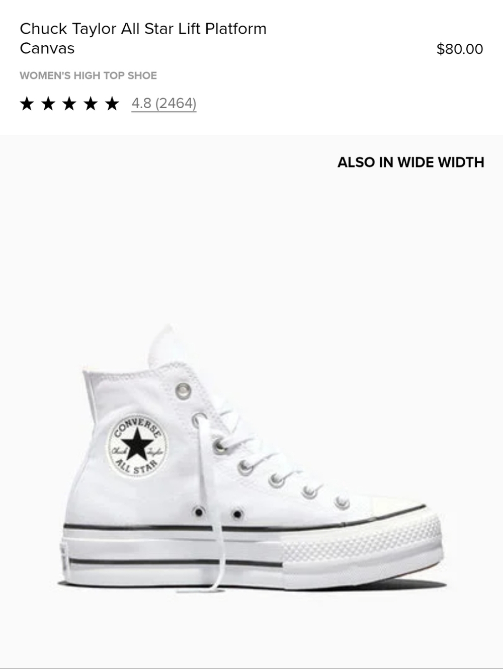 Converse Chuck Taylor All Star Lift Platform High Top - White